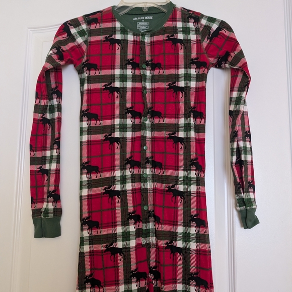 Little Blue House Red Plaid One-Piece Pajamas Size 12 - Picture 3 of 7